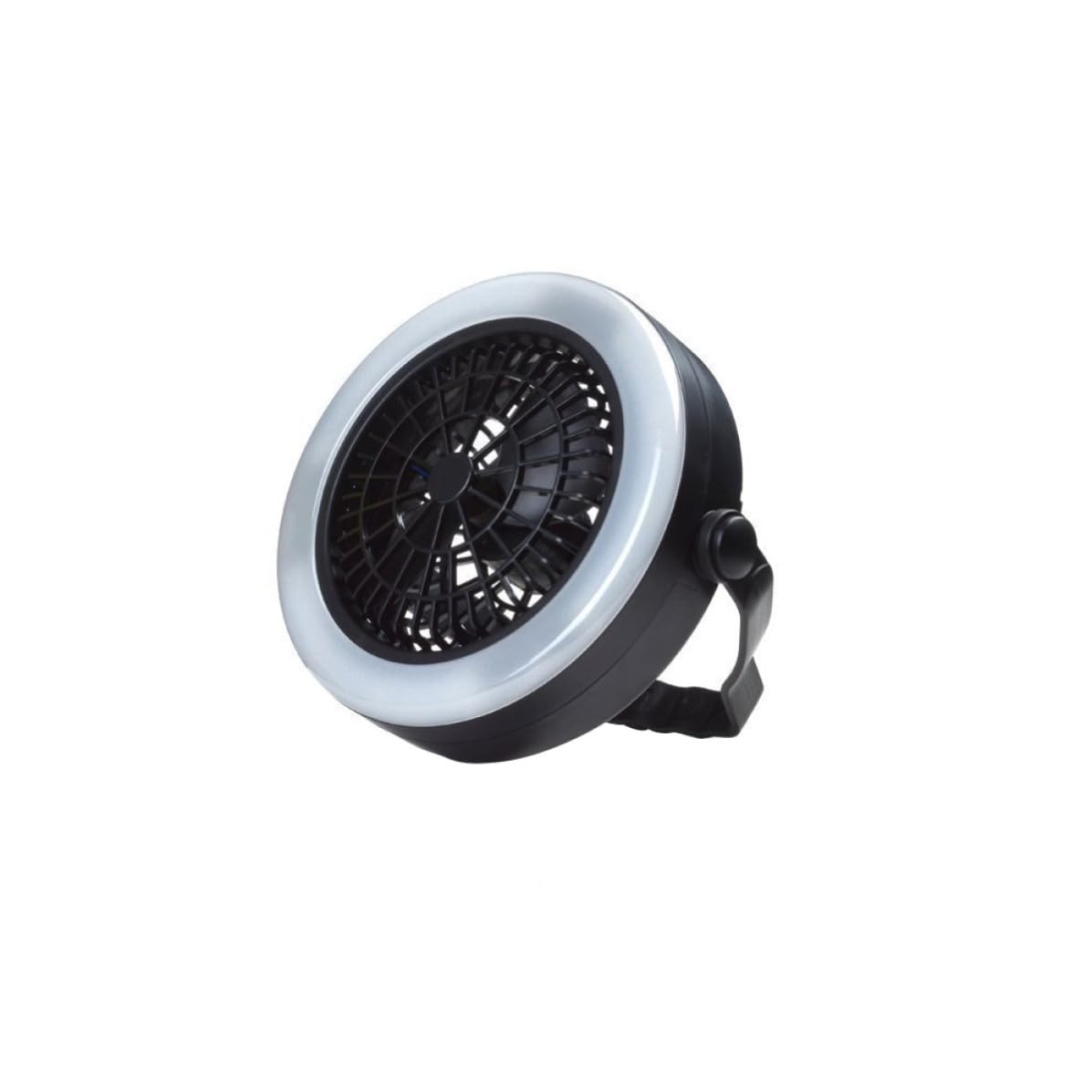 Ventilador de camping VALICLUD negro con luz 18 LED para senderismo y tienda de campaña