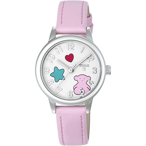 Reloj TOUS Muffin de acero con correa de piel rosa Ref:800350630, Niña