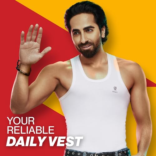 Ranjit Smart White vest for men 100% Cotton Sleeveless Round Neck Vest, Soft Itch-Free Innerwear Baniyan, Regular Fit Undershirt for Boys & Men, Daily Use Comfortable Tank (Pack of 4)