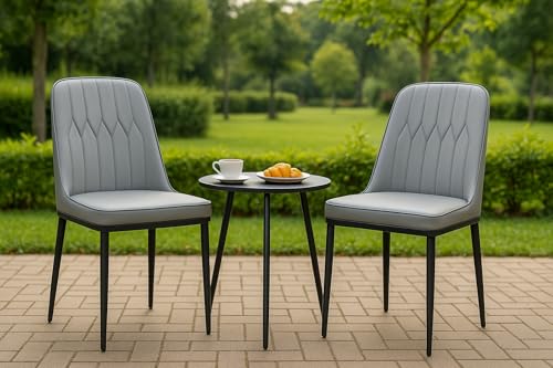 كرسي عصري من المفرج هاوسويرز لغرفة الطعام و المطبخ، إرجونوميك مع دعم لومبار، مصنوع من الجلد الصناعي، باللون الأسود