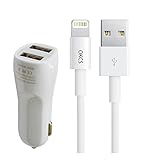 [Apple MFi zertfiziert] Apple Lightning zu USB Kabel 8 Pin, 1 Meter -IOS 9- + Dual USB KFZ Adapter...