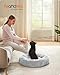 Feandrea Hundebett flauschig, Katzenbett, Donut Kissen, waschbar, Polsterung in der Mitte herausnehmbar, Langer Plüsch, 70 cm Durchmesser, Ombré-Grau PGW039G01