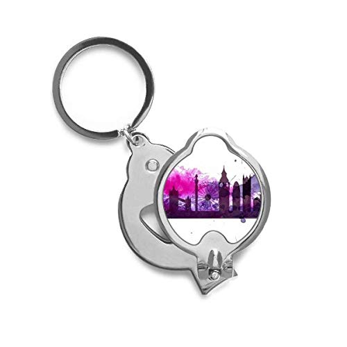 Coupe-ongles Londres aquarelle violette pour manucure voyage