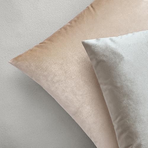 Image of MIULEE Velvet Throw Pillow Covers 18x18 Inch, Pack of 2 - Champagne, Super Soft Decorative Square Cushion Cases Modern Luxury Home Decor for Sofa, Couch, Bed, Chair with Invisible Zipper