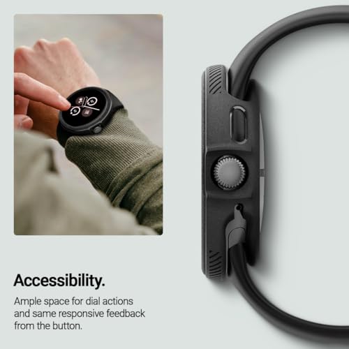 Caseology Vault Case for Google Pixel Watch 3 Case 45mm (2024) - Matte Black