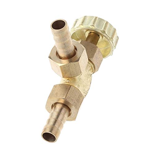 Válvula de control de flujo codo de latón con conector de púas de 8 mm 3