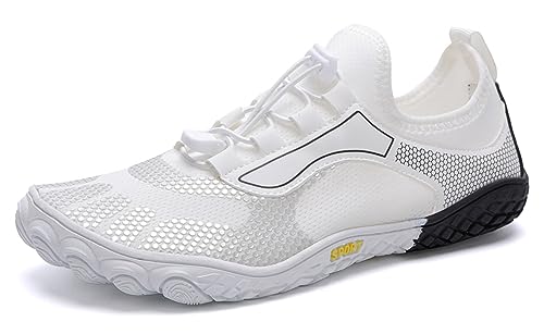 Chaussures de trail unisexes blanc pointure 41 pour course et fitness pieds nus