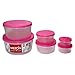 Mixing Bowl Set with Lids; Kitchen Food Storage Containers, Plastic Airtight Nesting Stackable Meal Prep 12 Piece, 6 Bowls & 6 Covers; No Spill Leakproof Lightweight - for Baking, Salad, Picnic - Pink