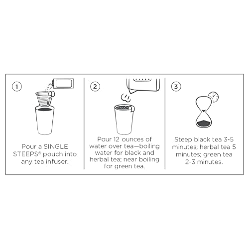 Tea Forte Single Steeps Loose Leaf Tea Sampler, Assorted Variety Tea Box, 15 Single Serve Pouches (Paradis) #TOP6