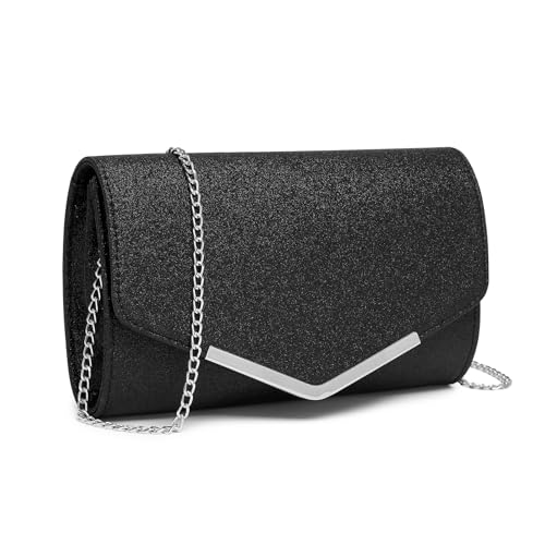 Miss Lulu Pochette Femme en Daim avec Chaîne - Mini Sac à Main de Soirée, Clutch Pratique pour Mariage et Saint-Valentin, Idéal pour Fêtes et Cérémonies