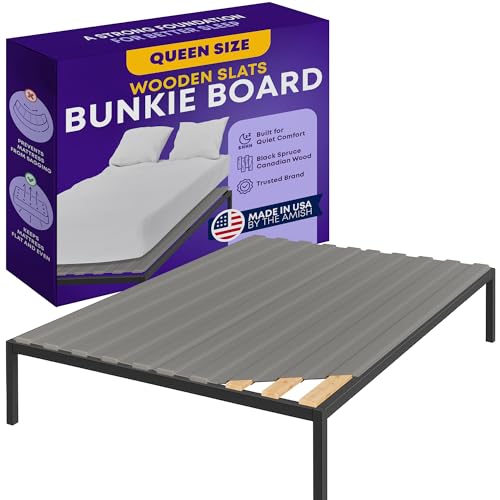 Greaton, Wooden Queen Bed Slats for Support Under Mattress with Cover – Replacement Wood Slats for Queen Size Bed Frame – Under Mattress Support Without Extra Height – 2.38-Inch Standard Width