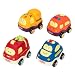 Kidzlane Pull Back Cars - Set of 4 Toy Cars Includes Police Car, Fire Truck, School Bus & Ambulance - Soft & Sturdy Toys for Toddler Boys & Girls!