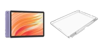 Tablet Bundle: Includes Amazon Fire HD 10 tablet, 10.1" (2023 Release) | 32 GB | Lilac & Made for Amazon Clear Case