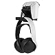Linkidea Gaming Headset & Controller Halter, Dual Gamepad Controller & Kopfhörer Aufhänger für PS5, PS4, Xbox One, Xbox 360, Pulse 3D Headset, Wandhalterung Ständer Universal Headsets (Schwarz)