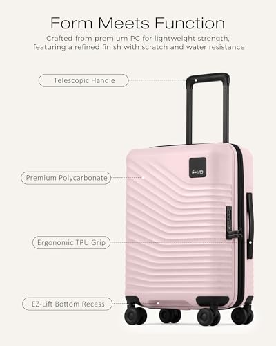 Image of Coolife Luggage Carry-On, Lightweight PC Hardside Suitcase, 20-Inch, Black