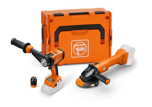 FEIN Vorteils-Combo Akku. Akku-Bohrschrauber ASCM 18-4 QM AS & Akku-Winklschleifer CCG 18-125-12 AS. Kompatibel mit Bosch Professional 18 V Akkus seit 2008 und AMPShare Akkus.