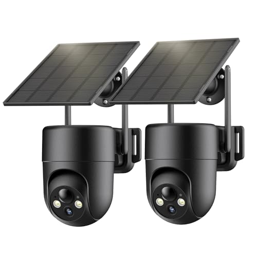Solar Camera Outdoor Wireless for Home Security, 360°Panoramic Vi...
