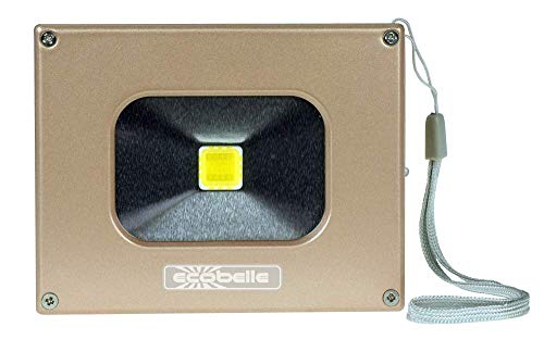 ECOBELLE® LED Mini Portable FloodLight 10W equipped with powerful Power Bank 4000 mAh for charging iPhone/iPad/Samsung/Tablets/any Mobiles, USB rechargeable (USB cable included), 4000K, Gold