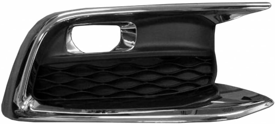 For Infiniti QX60 2018 2019 2020 Fog Light Bezel Passenger Side | Front | Closed Grid | w/Chrome Frame | Textured Black | Replacement For IN1039112 | 191275534113, 622569NC2A