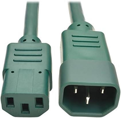 Tripp Lite 6 ft. Heavy Duty Power Extension Cord, C14 to C13, 15A, 14 AWG, Green (P005-006-AGN)