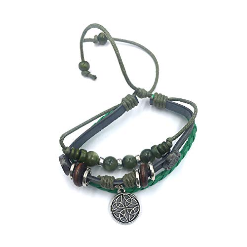 Image of Connemara Marble Tie Bracelet - Round Knot Charm