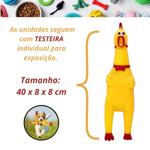 Elo Imports Brinquedo Pet Frango Galinha de Borracha com Apito para Cães - 40 cm (1 Unid)