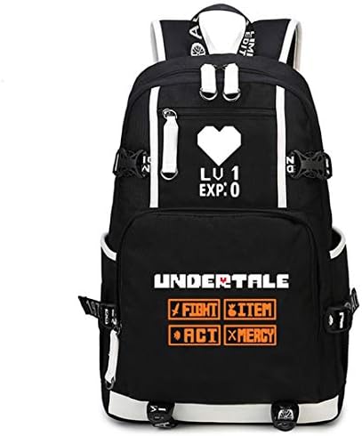 AUGYUESS Game Undertale Backpack School Bag Daypack Bookbag Rucksack Laptop Bag