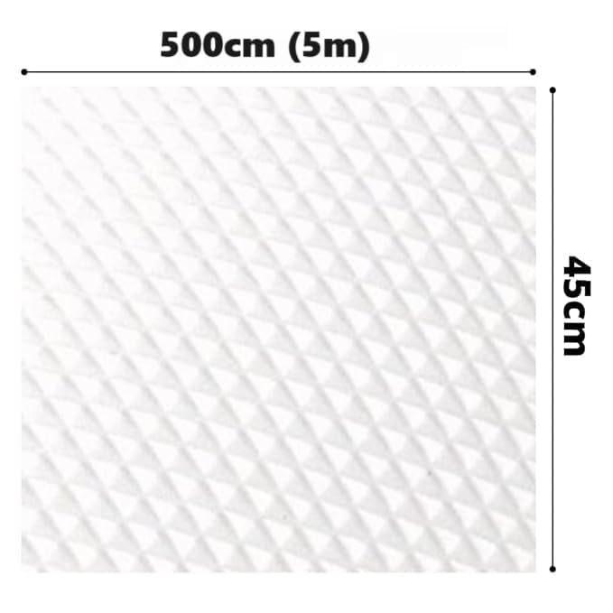 Sai Sunaina EVA Food Grade Shelf Liner Roll 45cm x 5m | Anti Slip Clear Mat with Diamond Texture | Washable Drawer Fridge Kitchen Cabinet Protector 1