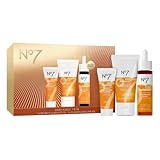 No7 Radiance Trio Gift Set - Includes Radiance+ Brightening Vitamin C Face Moisturizer, 15% Vitamin C Facial Serum, and Daily Energizing Exfoliating Face Wash (3 pieces)