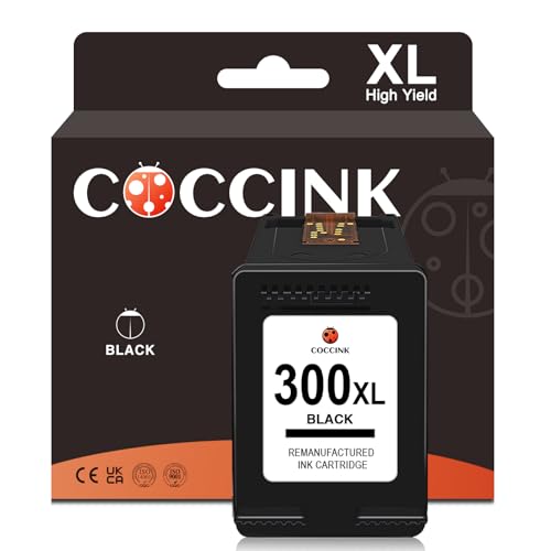 COCCINK 300XL Cartuccia d'inchiostro Sostituzione per HP 300 XL Compatibile PhotoSmart D110a C4780 C4750 C4700 C4685 C4680 C4600 DeskJet F2492 F2480 F2420 D2660 D2560 2410 inchiostro Stampante Nero
