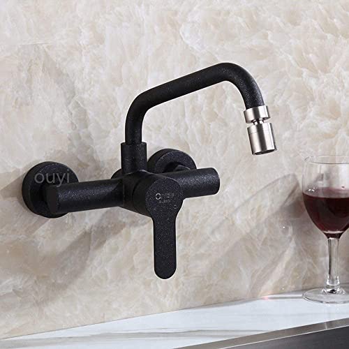 Robinet de cuisine haut de gamme avec bras oscillant extensible en laiton