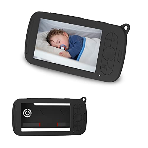 Anbage Video Baby Monitor Protective Sleeve Compatible with Infant DXR-8 Pro 5 Inch Large, Silicone Protective Cover for Full Protection, Waterproof and Dust-Proof (Black)