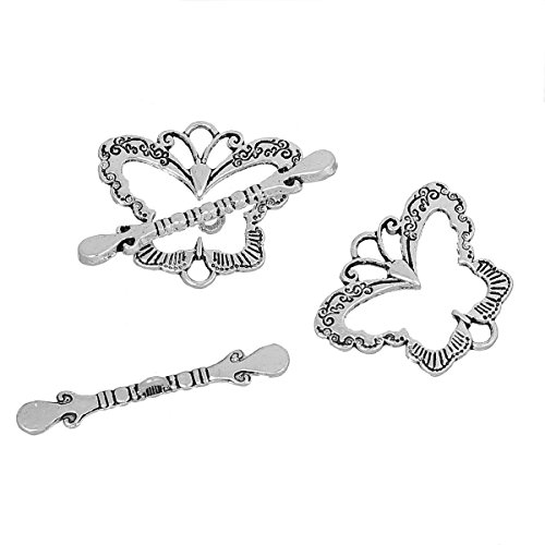 Jgfinds Butterfly Bracelet Toggle Clasps - 28 Sets Of Silver Tone Diy Jewelry Making Supplies #TOP2