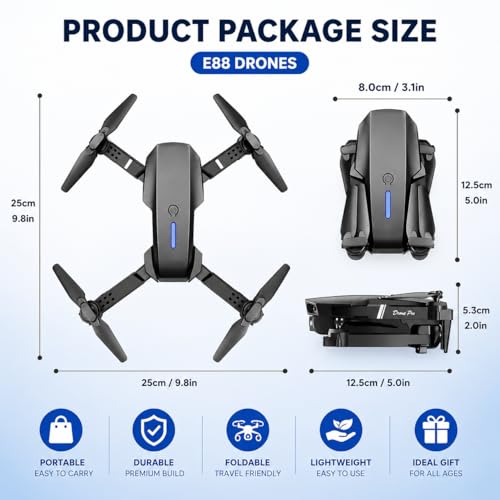 Image of 4K HD Camera Foldable dRoNe Toy with APP Control, Air Pressure Altitude Hold, 360 Roll & Long Life Battery | WiFi FPV RC Quadcopter for Kids & Beginners