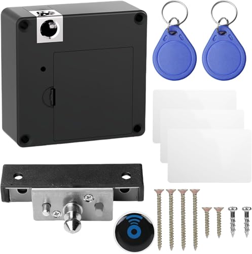 Catálogo de Cerraduras de muebles los 10 mejores. 46 ZYHSLZ Cerradura Inteligente para Cajón, Chapa Inteligente Rfid con 5 NFC, Seguro Inteligente para Gabinetes, Seguro Oculto sin Llave, 2 Modos, Resistente para Armarios y...