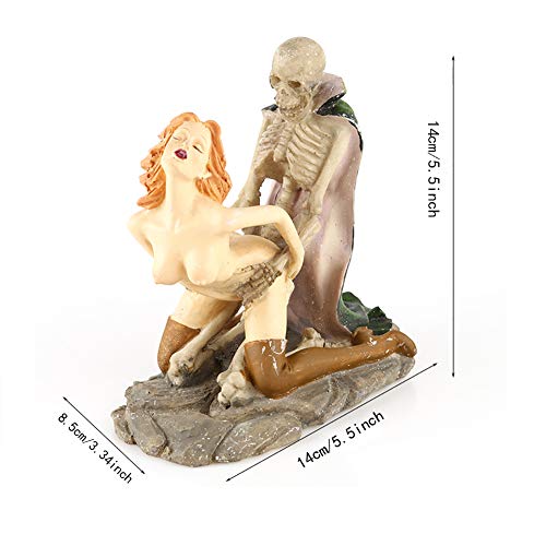 Estatua de pareja esqueletos de resina decorativa para hogar miniatura 2