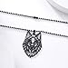 Imagen de Collar con colgante de lobo de moda de acero inoxidable hueco de lobo de pared Collar con dije de animal I am Wolf Fans Jewelry Regalo único para hombres y adolescentes