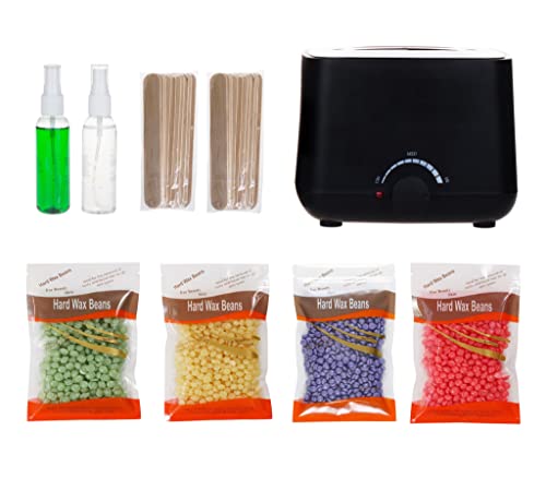 Waxing Kit for Women and Men - Wax Warmer for Hair Removal Wax Machine for Brazilian Eyebrow Bikini Armpit Leg Wax Pot with Hard Wax Beads
