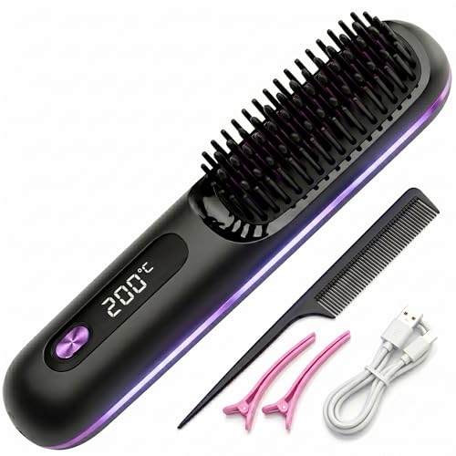 Cepillo alisador de cabello inalámbrico XUNIQ portátil miniatura 1