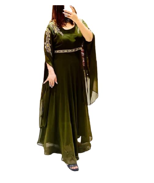 NP Collection-319- Women Embroidered Georgette Fashionable Stone Work Gowns for Wedding, Party & Festivals