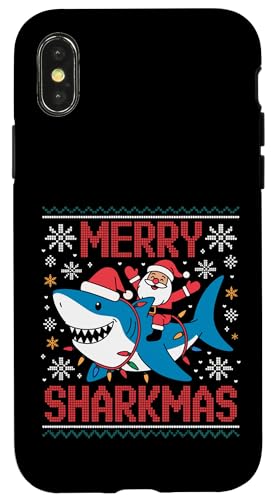Merry Sharkmas AO[Z[^[ T^ CfBO V[N Cgt X}zP[X iPhone X/XS p