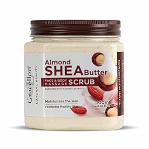 Gracellon Almond Shea Butter Face & Body Massage Scrub | Moisturizes The Skin | Promotes Healthy Skin | Instant Moisturization | Paraben & Sles Free