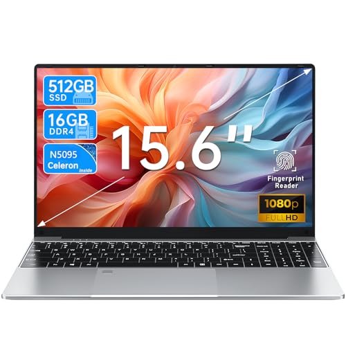 FUNYET Ordenador Portatil, 15.6' Laptop RAM 16GB+SSD 512GB, N5095 Processor PC Notebook Portatil, hasta 2.9 GHz 1920x1080IPS,Convertible 180°WiFi BT4.2