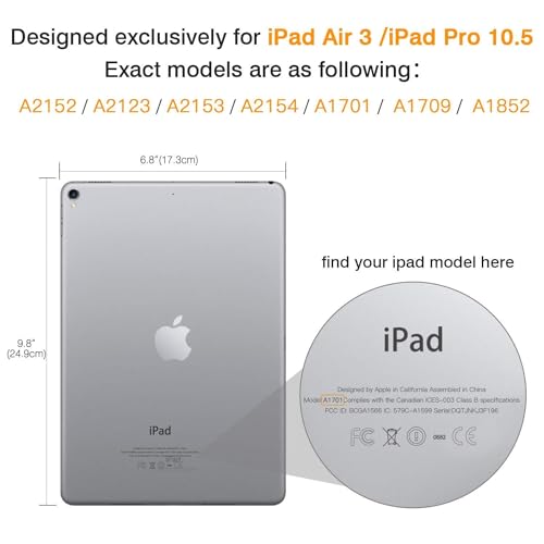 Image of M Cart Cases for iPad PRO 10.5 Inch 2017 / Air 3 (3rd Gen) 10.5 Inch 2019 [ A1701 A1709 A2152 A2123 A2153 A2154 ] (Sea Blue)