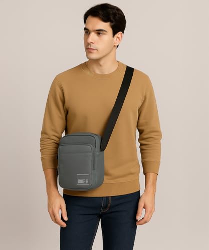 Image of COUNSELOR Sling Bag for Men and Women, Polyester Crossbody Bag, Adjustable Strap, Zipper Closure, Multiple Compartments, Lightweight Stylish Mini Side Bag for Daily Use, Travel & Commute LUNO