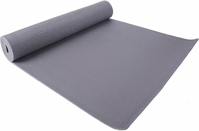 Image of Yoga Mats For Women Yoga Mat For Men Exercise Mat For Home Gym Mat Anti Slip YogaMate 5mm Workout Mat YogaMat For Kids Yoga Mate Gym Mats - Ethylene Vinyl Acetate (Grey, 4 mm)