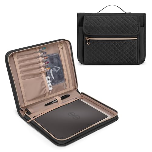 Damero Folio Abdeckung kompatibel für Rocketbook Core, Panda und Fusion, wiederverwendbares Notizbuch -Cover für die Briefgröße 21.59 x 27,94 cm mit Stifthalter und Magnetverschluss, Schwarz