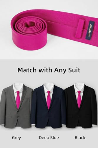 Image of HISDERN Mens Ties Solid Color Ties for Men Formal Necktie with Pocket Square Set Satin Silk Neck Tie Handkerchiefs Set