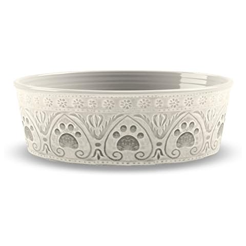 TarHong Medallion Paw Print Pet Bowl Natural - Large Cover