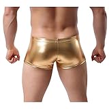 Szene: Party, Bar, Tanzparty, Urlaub, Karnevalsnacht, Hochzeitsnacht, Passionsspiel, Club, romantische Nacht usw., Selbstvergnügen.Boxershorts Wetlook Boxer Lackleder Shorts Badehose Boxer Brief Boxershorts Hose Kunstleder Unterhose Herren Bulge Pouch Unterhose